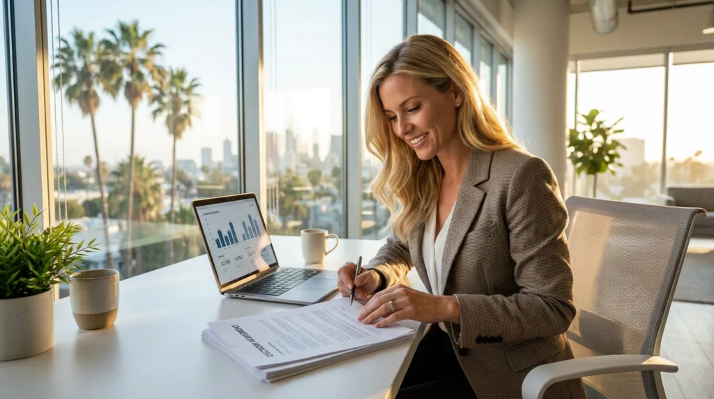 Buyer agent compensation California — real estate agent reviewing escrow documents
